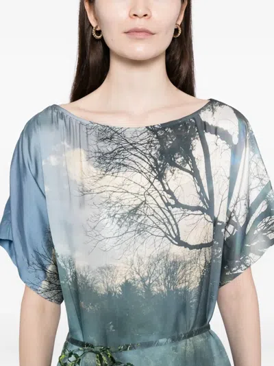 Agnès B. Saphir "jardin Brumeux" Dress In Multi