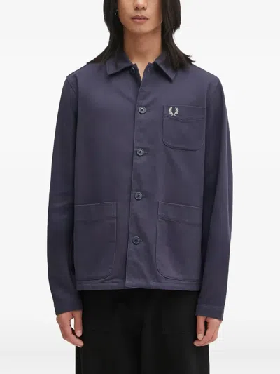 Fred Perry Embroidered-logo Shirt In Blue