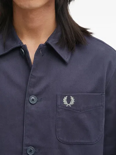 Fred Perry Embroidered-logo Shirt In Blue