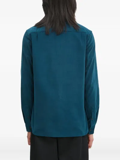 Fred Perry Logo-embroidered Corduroy Shirt In Blue