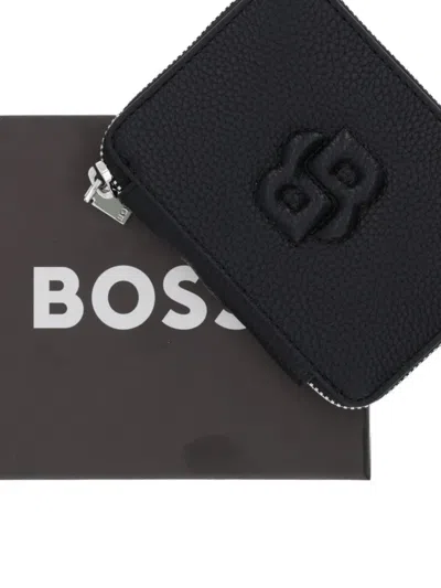 Hugo Boss Logo-embossed Wallet In Brown