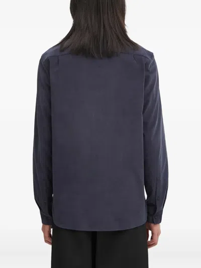 Fred Perry Logo-embroidered Corduroy Shirt In Blue