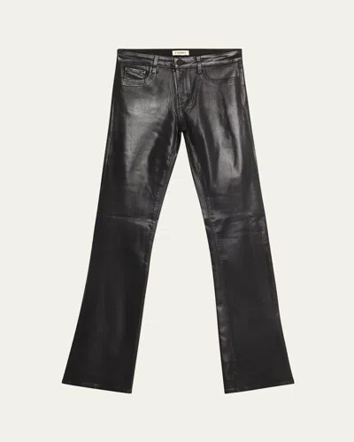 L'agence Kendra High Rise Cropped Flared Jeans In Noir Coated In Black