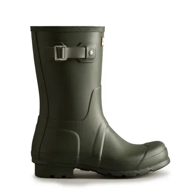Hunter Men's Original Short Rain Boots 9 Dark Olive In Green