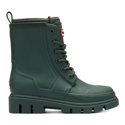 Hunter Big Kids Stomper Lace-up Waterproof Ankle Boots 5 Dark Green