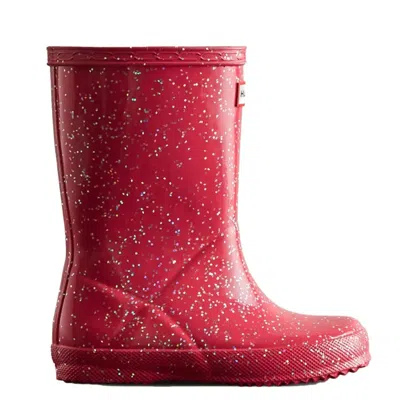 Hunter Kids First Giant Glitter Rain Boots 1 Thrift In Red
