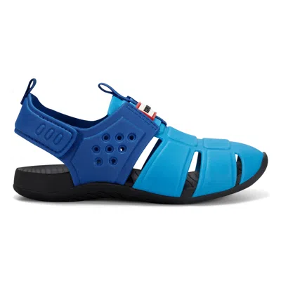 Hunter Little Kids Edosa Slingback Casual Flat Sandals 13c Light Blue In Animal Print