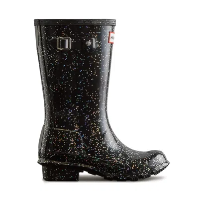 Hunter Big Kids Original Giant Glitter Rain Boots 5 Black