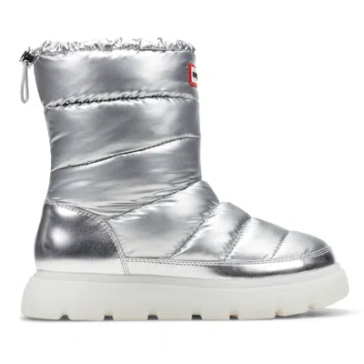 Hunter Women's Maribel Lug Sole Insulated Waterproof Snow Booties 10 Silver In Multi