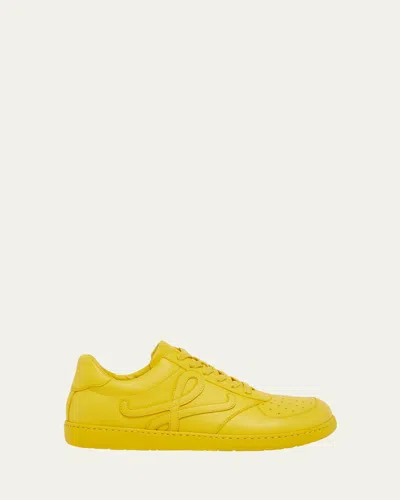 Loewe Men Jambo Leather Sneakers In Yellow