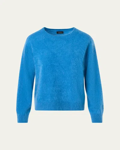 Akris Cloud Brushed Cashmere Sweater In Blue