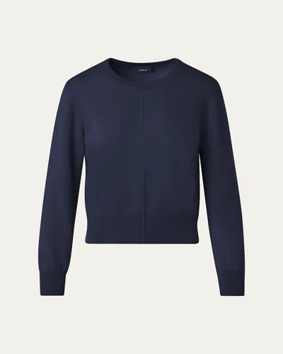 Akris Cashmere Crewneck Sweater In Blue