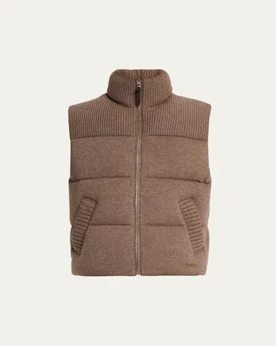 Mackage Men's Braxton Cashmere And Wool Down Vest In Brown