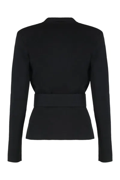Elisabetta Franchi Sweater With Belt In Black