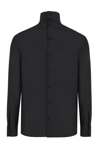 Gucci Technical Panama Shirt Shirt And Blouse Black In Black