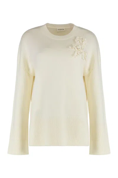 P.a.r.o.s.h Parosh Sweater With A Round Neck In Wool And Cashmere In Yellow