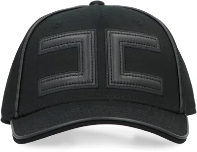 Elisabetta Franchi Baseball Cap In Gabardine In Black