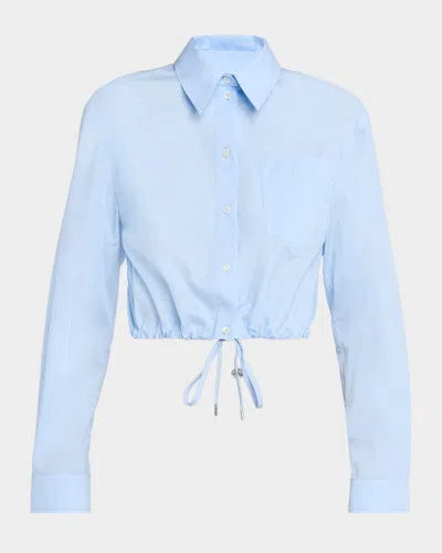 Moschino Cropped Button-front Shirt In Blue