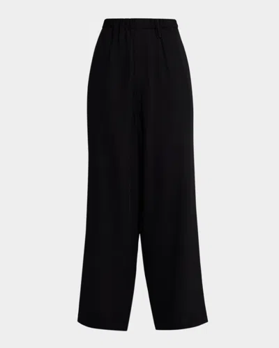 Proenza Schouler Salome Crepe Wide-leg Pants In Black