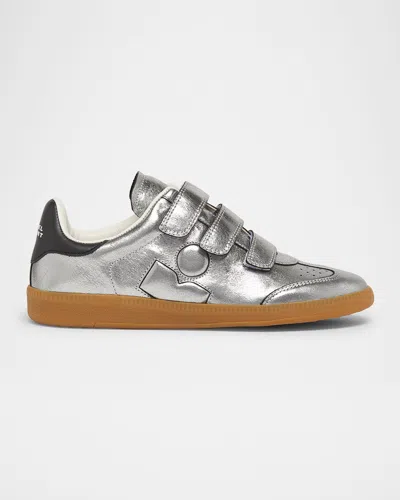 Isabel Marant Festive Beth Metallic Leather Low-top Sneakers In Multi