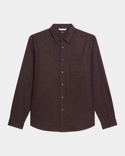 Theory Weekend Woods Check Cotton Button-up Shirt In Multi