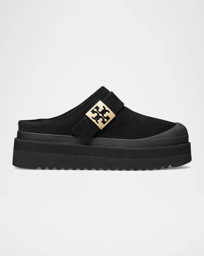 Tory Burch Mellow Shearling Platform Mules In Multi