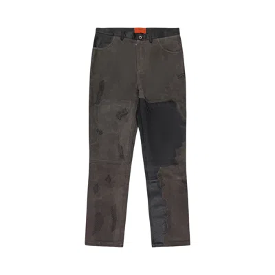 Pre-owned Who Decides War Bark Leather Pants 'black/brown' | Men's Size 38