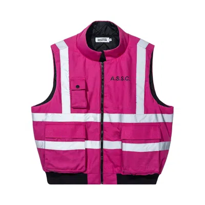 Pre-owned Anti Social Social Club Hi-vis Work Vest 'neon Pink' | Men's Size Xl