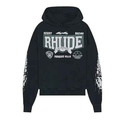 Pre-owned Rhude 4x4 Hoodie 'vintage Black' | Men's Size Xxl