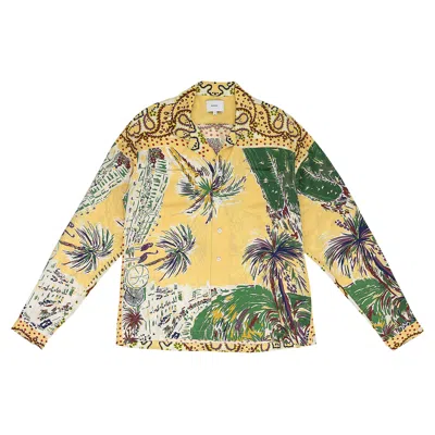 Pre-owned Rhude Palmina Silk Long-sleeve Button Down Shirt 'multicolor' | Multi-color | Men's Size Xxl