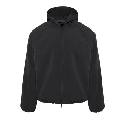 Pre-owned Essentials Fear Of God  Military Nylon Hooded Jacket 'black' | Men's Size Xl