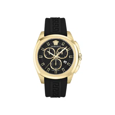 Pre-owned Versace Geo Chrono Silicone Watch 'gold' | Men's Size Onesize