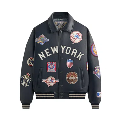 Pre-owned Kith X Avirex For The New York Yankees Leather Jacket 'nocturnal' | Black | Men's Size Xl