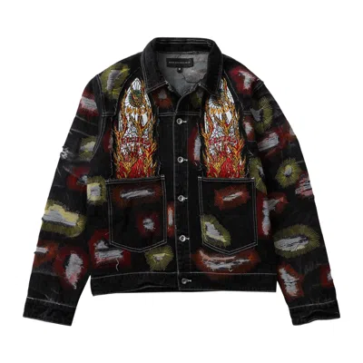 Pre-owned Who Decides War All Over Embroidery Trucker 'multicolor' | Multi-color | Men's Size Xl