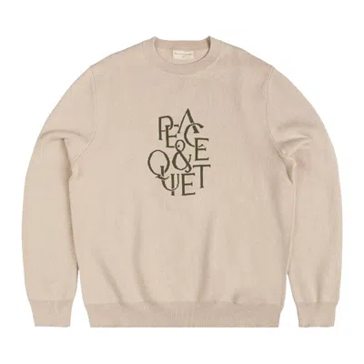 Pre-owned Museum Of Peace And Quiet Museum Of Peace & Quiet Flock Knit Sweater 'tan' | Men's Size Xl In Brown