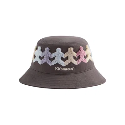 Pre-owned Kith For Roommate Studio Dawson Bucket Hat 'battleship' | Grey | Men's Size Onesize In Gray