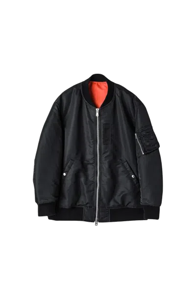 Takahiromiyashita The Soloist Back Gusset Sleeve Flight Jacket Black In Black