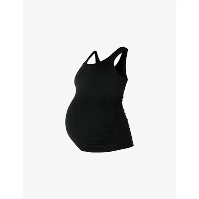 Sweaty Betty Womens All Day Maternity Scoop-neck Stretch-woven Vest Black Xxl In Black