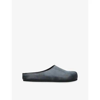 Represent Leather Distressed Mules In Black