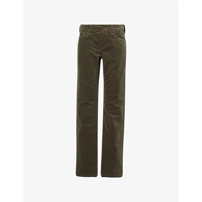 Paige Mens Federal Slim-leg Brushed-twill Cotton-blend Trousers Forest Shadow In Green