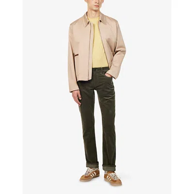 Paige Mens Federal Slim-leg Brushed-twill Cotton-blend Trousers Forest Shadow In Green