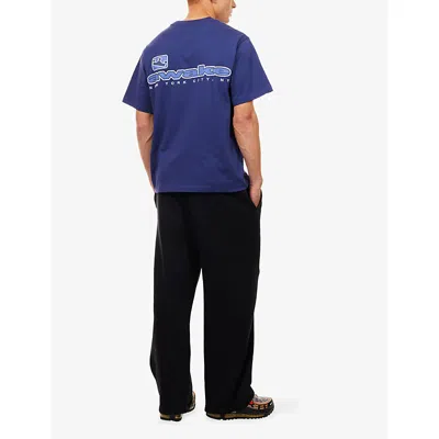 Awake Ny Mens New York City Graphic-print Cotton T-shirt Navy In Blue