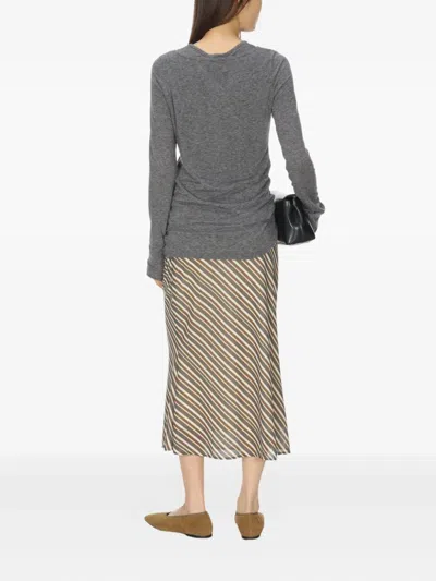 Open Yy Crew Neck Button-detail T-shirt In Black