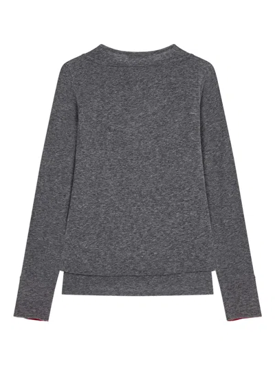 Open Yy Crew Neck Button-detail T-shirt In Black