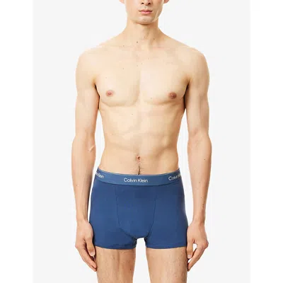 Calvin Klein Mens Icon Relaxed-fit Pack Of Three Stretch-cotton Trunks Dnm,s- C Pop,d- W Spr In Multi