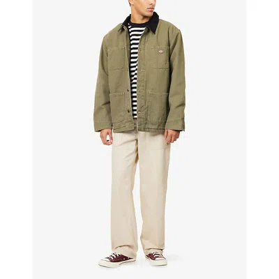 Dickies Mens Chore Patch-pocket Cotton-canvas Jacket Military Green In Green