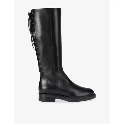 Carvela Womens Trento Leather Knee-high Boots Black Eur 38/5 Uk In Black