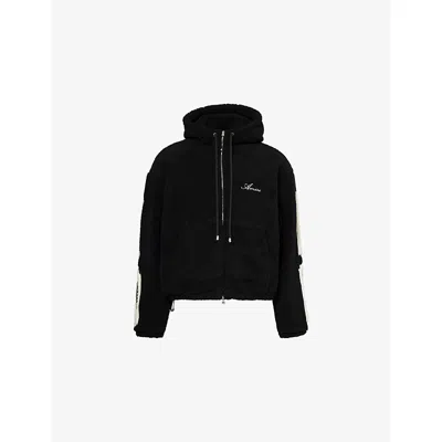 Amiri Mens Bones Logo-embroidered Fleece Hoody Black In Black