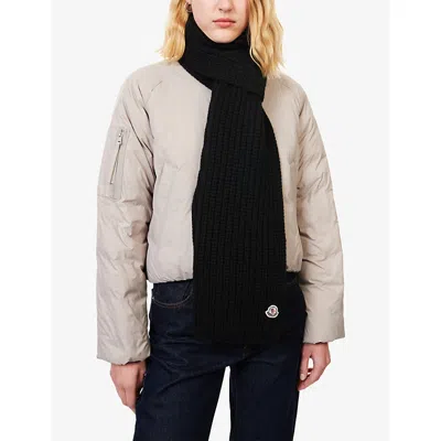 Moncler Wool And Cashmere Blend Scarf In Black