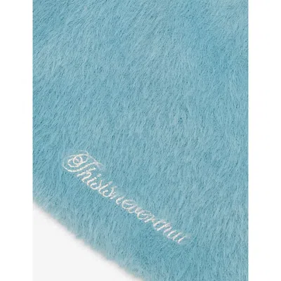 Thisisneverthat Mens Shaggy No Cuff Faux-fur Beanie Light Blue In Blue